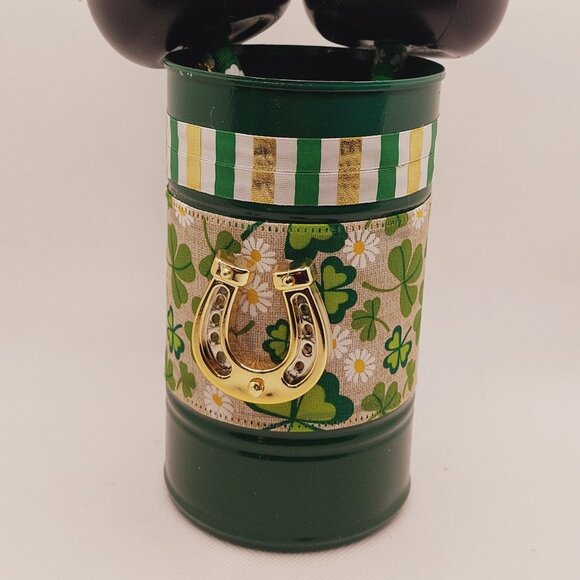 Gold, Black & Green Pot of Gold Pens and Holder (StPat4) - Picture 4 of 10